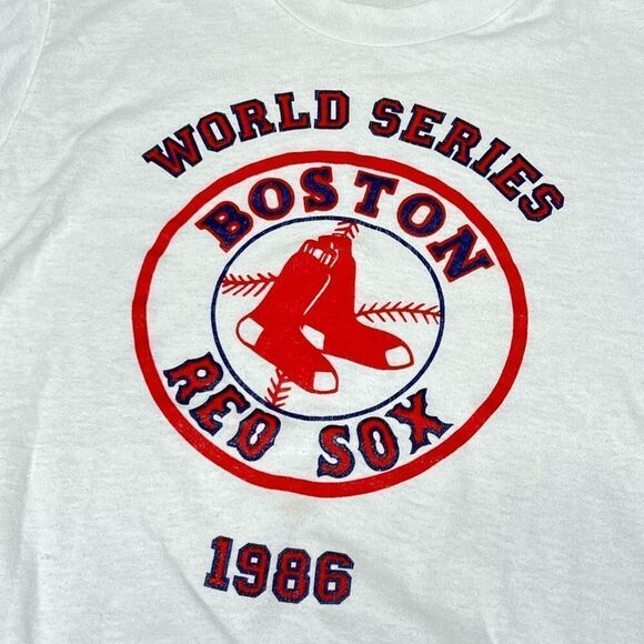 Vintage 80s Boston Red Sox 1986 Single Stitch T Shirt Medium - Picture 2 of 6